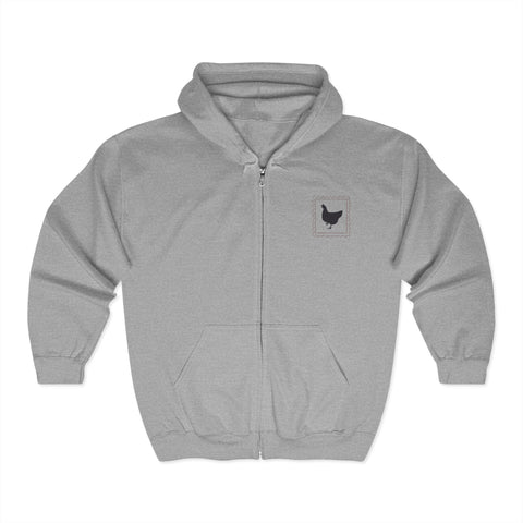 Red Hen Stamp Zipper Sweatshirt