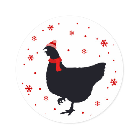 Holiday Red Hen Stickers