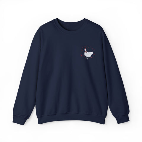 Holiday Red Hen Winter Sweatshirt in White