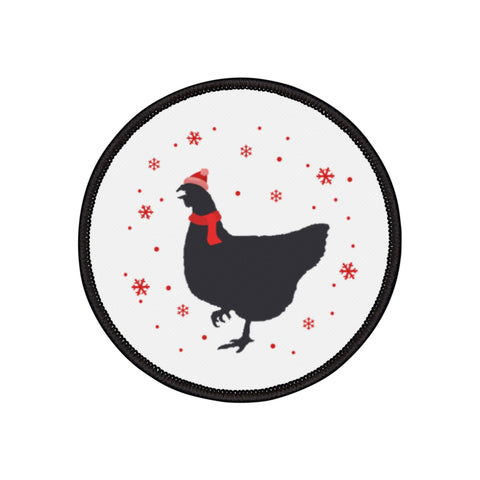 Holiday Red Hen Iron-On Patch