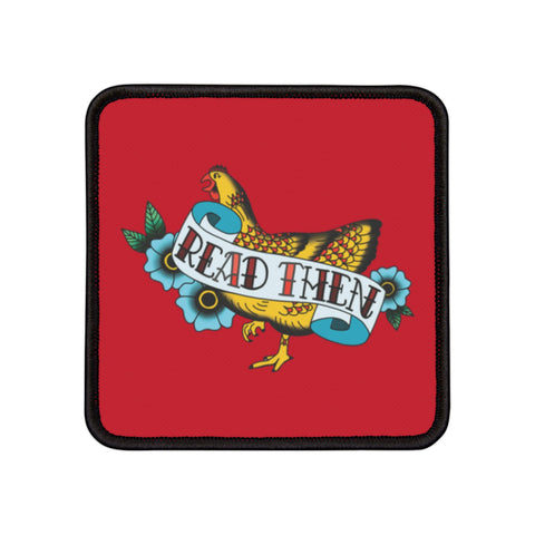 Read Then Red Hen in Color Iron-On Patch