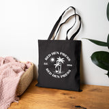 Palm Trees Tote Bag in Black