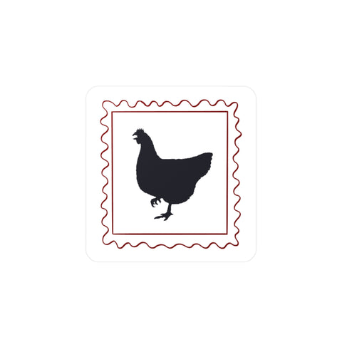 Red Hen Stamp Sticker