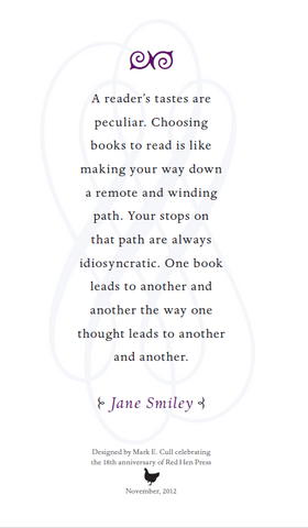 A Reader's Taste Are... by Jane Smiley (15.5 in x 7.25 in)